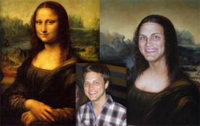 Painting comparison of original and custom Mona Lisa